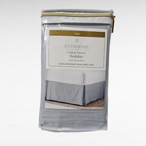 Everhome Cotton Sateen Twin Grey Bedskirt